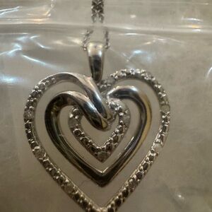 Elegant Silver Heart Pendant Necklace